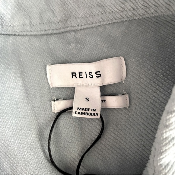 NEW REISS Blue Cialini Twill Cord Twin Pocket Overshirt Size Small 26802 - Picture 8 of 11